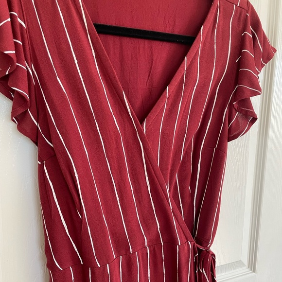 Full Length Wrap Striped Dress - Picture 2 of 2